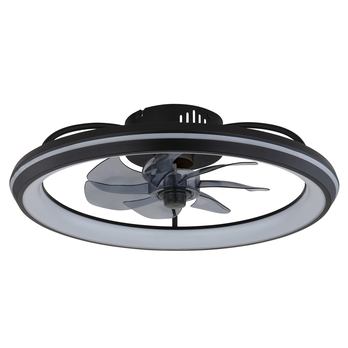 Stropné LED svietidlo s ventilátorom CELESTE čierna/dymová 5