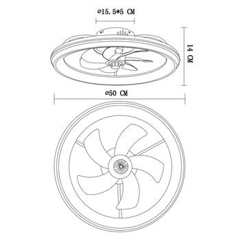 Stropné LED svietidlo s ventilátorom CELESTE čierna/dymová 8