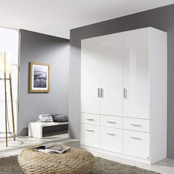 Šatníková skriňa CELIA 3123 biela/biela vysoký lesk 1