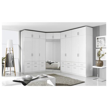 Skriňový nadstavec CELIA 3301 pravá, biela/biela vysoký lesk 1