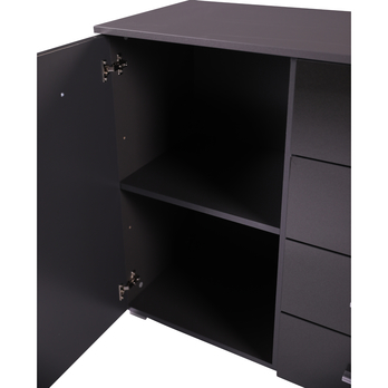 Komoda CELIA 6155 sivá/sivá vysoký lesk 6