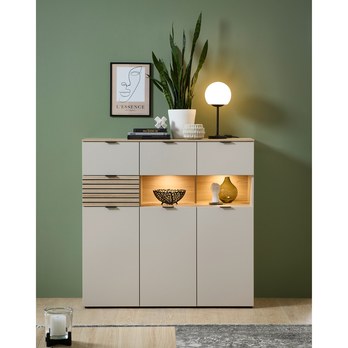 Vitrína CELINA III kašmírová/dub riva 1