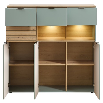 Vitrína CELINA III trstinovozelená/dub artisan 2