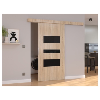 Posuvné dvere CENTO 106 dub sonoma/čierna, 106x205 cm 1