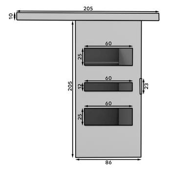 Posuvné dvere CENTO 86 wenge/čierna, 86x205 cm 2
