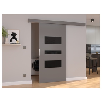 Posuvné dvere CENTO 96 sivá/čierna, 96x205 cm 1