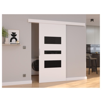 Posuvné dvere CENTO 96 biela/čierna, 96x205 cm 1