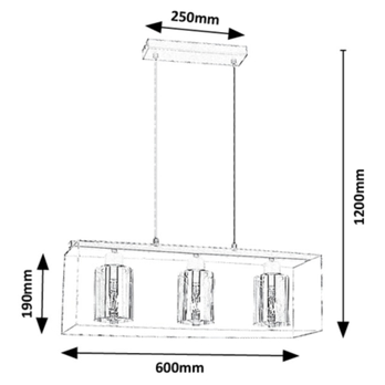 Závesné svietidlo CHADWICK čierna/dymové sklo 2