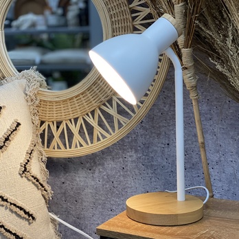 Stolná lampa CHANEL biela/prírodná 1