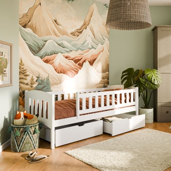 Posteľ s roštom CHAOL biela, 80x180 cm 2