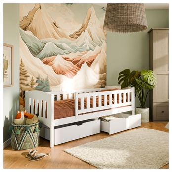 Posteľ s roštom CHAOL biela, 80x200 cm 2