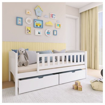 Posteľ s roštom CHAOL biela, 80x190 cm 1