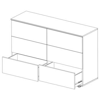 Komoda CHASE biela, 6 zásuviek 2