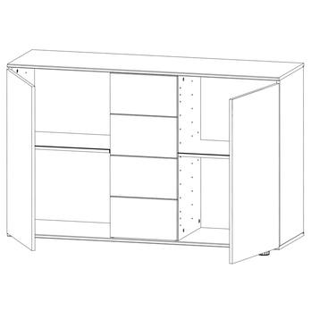 Komoda CHASE biela, 4 zásuvky, 2 dvierka 2