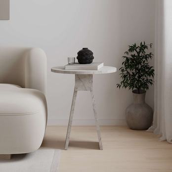 Prístavný stolík CHEN sivý mramor 1