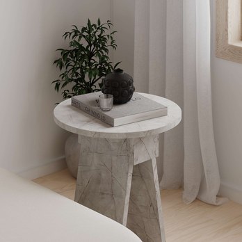 Prístavný stolík CHEN sivý mramor 4