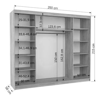 Šatníková skriňa CHENG biela 4