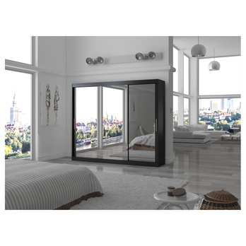 Šatníková skriňa CHENG čierna 3