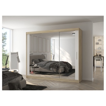 Šatníková skriňa CHENG dub sonoma/biela 1