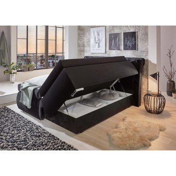 Posteľ boxspring CHERYL čierna, 180x200 cm 5