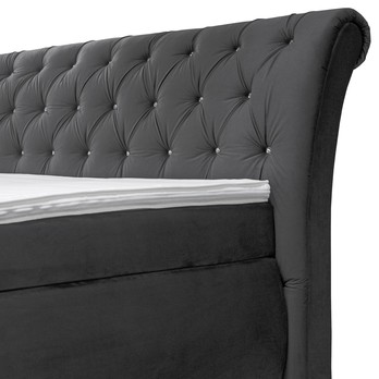 Posteľ boxspring CHERYL tmavosivá, 180x200 cm 3