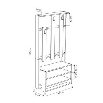 Predsieňová zostava CHESTER biela/dub 3