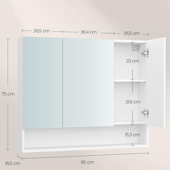 Zrkadlová skrinka CHIC 4 biela 5