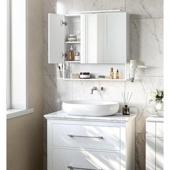 Zrkadlová skrinka s osvetlením CHIC biela 2