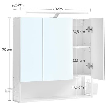 Zrkadlová skrinka s osvetlením CHIC biela 6
