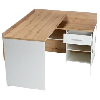 Písací stôl CHILLE dub artisan/matná biela 2