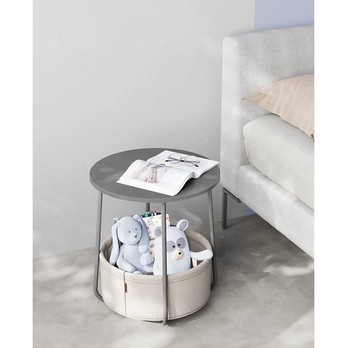 Prístavný stolík CHIP sivá/biela 1