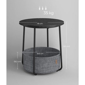 Prístavný stolík CHIP čierna/sivá 7