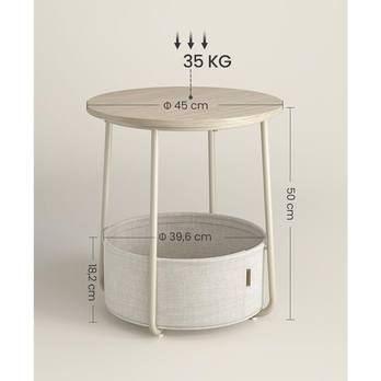 Prístavný stolík CHIP prírodná/biela 7