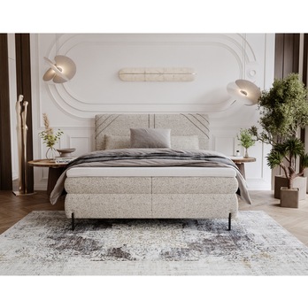 Posteľ s matracom a topperom CHOCO béžová, 140x200 cm 3