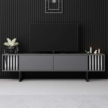 TV stolík CHROME LINE antracitová/čierna 4