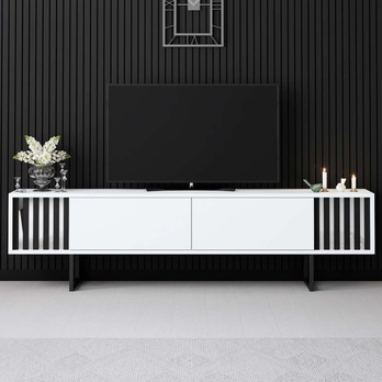 TV stolík CHROME LINE biela/čierna 4