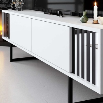 TV stolík CHROME LINE biela/čierna 6