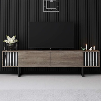 TV stolík CHROME LINE orech/čierna 4