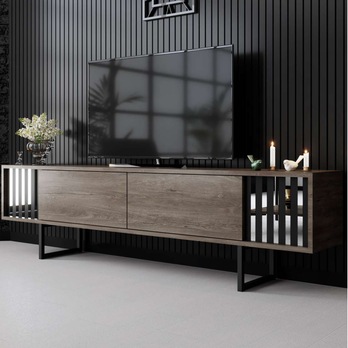 TV stolík CHROME LINE orech/čierna 5