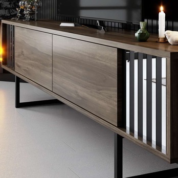 TV stolík CHROME LINE orech/čierna 6