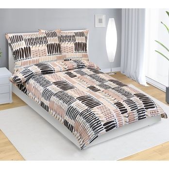 Posteľná bielizeň ČIARKY hnedá, 70x90 a 140x200 cm 1