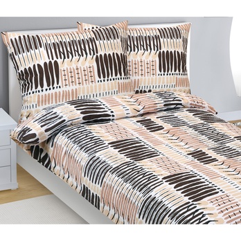 Posteľná bielizeň ČIARKY hnedá, 70x90 a 140x200 cm 2