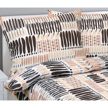 Posteľná bielizeň ČIARKY hnedá, 70x90 a 140x200 cm 3