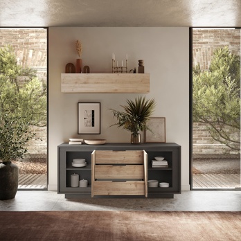 Komoda CIELO 3 antracitová/dub cadiz 3