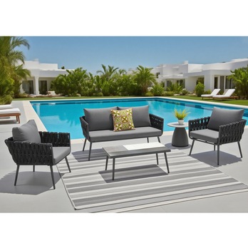 Záhradná zostava CINDRA sivá/svetlosivá 1