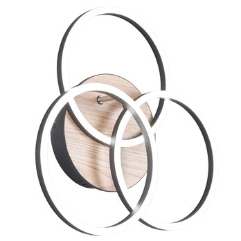 Stropné LED svietidlo CIRCLE čierna/prírodná 7