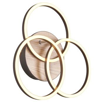 Stropné LED svietidlo CIRCLE čierna/prírodná 8