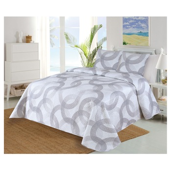 Prikrývka CIRCULO sivá, 2 ks 45x45 a 220x240 cm 1