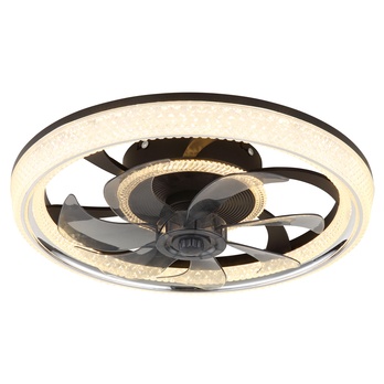 Stropné LED svietidlo s ventilátorom CIRILLA čierna/dymová 2