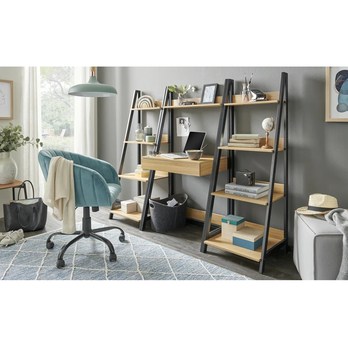 Regál CIRON čierna/dub 2